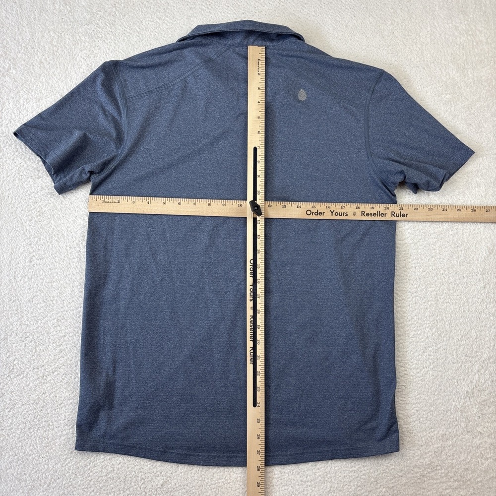 STIO Crester Polo Shirt Mens Medium Blue Performance Stretch Hiking Short Sleeve - Picture 9 of 15